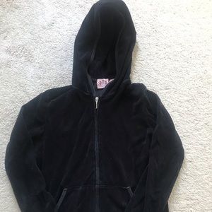 Juniors black zip up sweatshirt